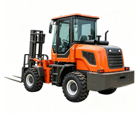 Chariot élévateur diesel tout-terrain 5T 4x4 avec pince, transpalette hydraulique, équipement de manutention industrielle hors route
