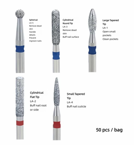 Set di 50 Punte Diamantate per Trapano per Unghie, Professionali per Manicure e Pedicure, per Rimozione Cuticole, Lucidatura e Levigatura - Product Image 2