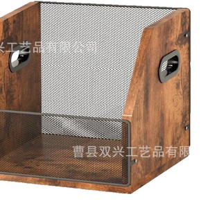 Wooden Record Rack Desktop Vinyl Album Storage <b>Box</b> CD Display Rack With Mesh Front For <b>Music</b> Collection Organization - Product Image 5
