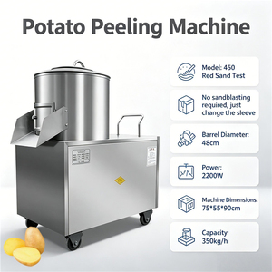 Machine à éplucher les pommes de terre en acier inoxydable, éplucheur automatique de légumes racineux pour les magasins alimentaires et les hôtels - Product Image 1