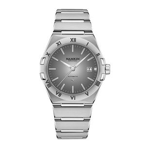 Reloj Mecánico Automático NAMKIN para Hombre, Caja de Acero Inoxidable con Diseño Poligonal de 38 mm, Cristal de Zafiro, Visualización de Fecha, Estilo Elegante - Product Image 1