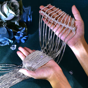 Catena di strass con nappine e acconciatura multiuso <span class=keywords><strong>accessori</strong></span> da <span class=keywords><strong>sposa</strong></span> copricapi da <span class=keywords><strong>sposa</strong></span> intrecciati <span class=keywords><strong>accessori</strong></span> per capelli da donna HP778 - Product Image 5