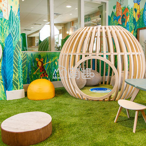 Moetry, diseño atractivo, silla de huevo con forma de cebolla, silla de ocio interior de madera para biblioteca juvenil, área de lectura para niños pequeños - Product Image 3