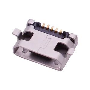 Conector USB hembra MICRO 5P Tipo B 2 pines SMD Sin borde Interfaz V8 Conector USB 5P