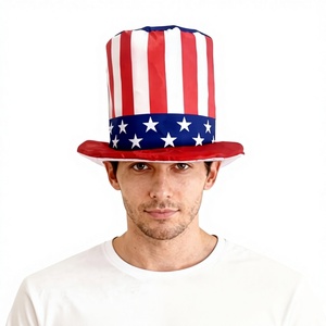 Sombrero de Copa Decorativo Formal con Diseño de Águila y Estrellas de la Bandera Americana para el Día de la Independencia, Día del Trabajo y el 4 de Julio - Product Image 1