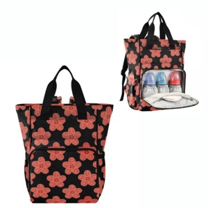 Baby Essentials Hawaiian Hau Flower Diaper Bag <b>Backpack</b> <b>Large</b> Capacity Custom Travel <b>Backpack</b> Mummy Maternity Diaper Tote - Product Image 1