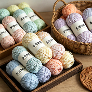 Fil fantaisie teint coloré 40G en mélange coton-acrylique haute ténacité, écologique, le plus vendu, pour écharpes, couvertures et tapis de couchage pour animaux - Product Image 6
