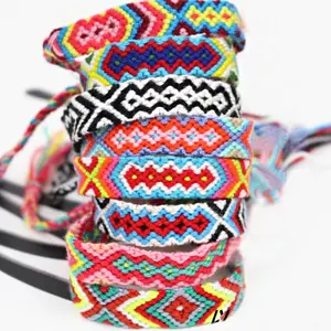 Bracelet en corde sur mesure, Bracelet National Unique, fait à la main, Bracelet d'amitié tissé en corde de coton coloré