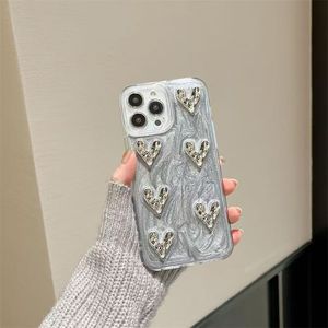 เหมาะสำหรับเคส iPhone 16 Pro Max เคสโทรศัพท์กันกระแทกรูปหัวใจ3D สีชมพูมุกสีพรีเมี่ยม - Product Image 2