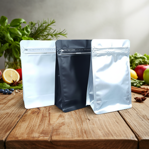 Heetverkopende voedselveilige effen gekleurde koffiezak met ritssluiting, gebruikt voor voedselopslag, waterdichte zelfstaande zak met ritssluiting - Product Image 1