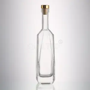 Manufacturer Wholesale 200ml Liquor Unique Shaped Vodka Glass Bottle With Cork Whisky Spirit Wine Bottle For Liquor