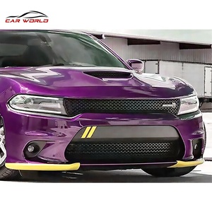 For Charger 2015-2019 Yellow Exterior Parts Accessory New <b>Car</b> Front Bumper Lower Corner Lip with Tow <b>Hook</b> Cut-Outs - Product Image 6
