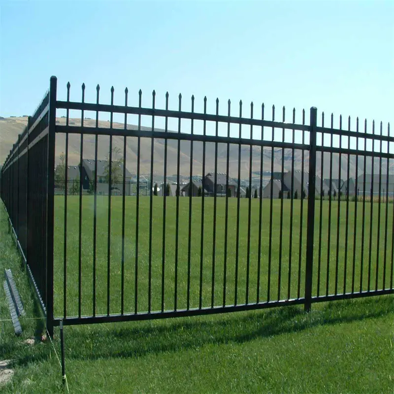 Стальной штакетник, распродажа, легко собираемый Железный уличный черный 6 футов X 8 футов, Цинковый садовый стальной квадратный трубчатый забор, стальной забор