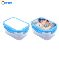 Boîtes à lunch en plastique vierges, impression personnalisée par sublimation, boîtes à lunch en PP, vente en gros de boîtes à lunch