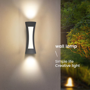 Lampe murale moderne de luxe en forme d'heure de prière, blanc chaud, éclairage haut et bas, en métal, étanche, pour l'extérieur, maison, porche, garage - Product Image 3