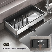 Support de rangement multifonctionnel en métal sur pied pour serviettes de cuisine, non pliable, organisateur de bouteilles, compatible avec les robinets d'évier et la vidange