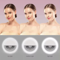 Lampe annulaire LED portable personnalisée pour téléphone portable Lampe à selfie Rechargeable Lumières de couleur réglables pour vidéo Maquillage en direct