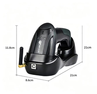Escáner de Código de Barras Inalámbrico H8 1D 2D, 200 Escaneos/seg, Escáner de Alta Velocidad con Base para Inventario POS