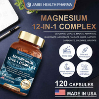Capsules de magnésium complexe 12-en-1 à marque privée ODM, complément alimentaire naturel pour adultes, sommeil et relaxation musculaire