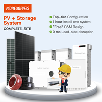 Sistema de Energía Solar Morego Completo de 250kw 1MW, Híbrido Conectado a la Red y Fuera de la Red, Inversor WiFi IP66, Batería Comercial, Solución de Almacenamiento de Energía
