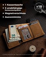 Pemegang kartu pria kapasitas 10 kartu THUMBS-UP dompet Tag udara cerdas penghalang RFID kartu Pop up kulit Full Grain