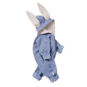 Vente en gros d'automne : Combinaisons pour bébés nouveau-nés à manches longues avec oreilles de lapin, en coton biologique - Product Image 3
