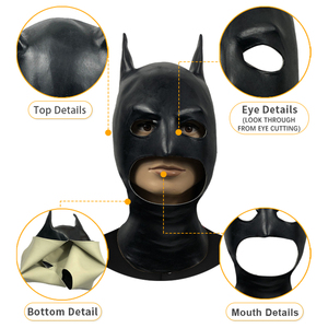 Halloween Marvel película personaje Cosplay murciélago hombre capucha máscara venta al por mayor Halloween Horror Cosplay fiesta miedo máscara - Product Image 2