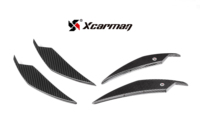 Alerones Delanteros de Fibra de Carbono Prepreg para Autoclave, Compatibles con BMW G80 M3 G82 M4 2021+, Estilo VS, Juego de 4 Piezas con Moldura Metálica Adhesiva