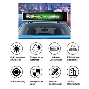 Éclairage de plafond LED pour taxi, écran couleur, affichage LED intelligent pour voiture, module de communication 4G, gestion du cluster, usine personnalisée - Product Image 5