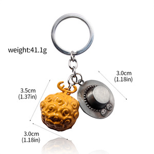 8 Stili di Portachiavi in Metallo, Accessori Anime Luffy Ace Law, Ciondolo Portachiavi Frutto del Diavolo, Portachiavi per Auto, Charm, Giocattoli - Product Image 3