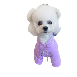 Purple Horn Hooded Sweatshirt <b>For</b> <b>Small</b> <b>Dogs</b> Winter Cotton Padded <b>Clothes</b> Comfortable Funny Style - Product Image 4