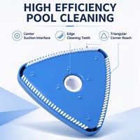 Tête d'aspirateur compacte pour piscine, design triangulaire en ABS, pour le nettoyage des zones difficiles d'accès et des coins