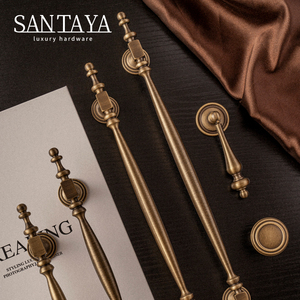 <span class=keywords><strong>Mobili</strong></span> in ottone antico maniglie accessori Hardware di lusso <span class=keywords><strong>per</strong></span> cassettone camera da letto armadio da cucina manopole cassetto spazzolato ottone - Product Image 4