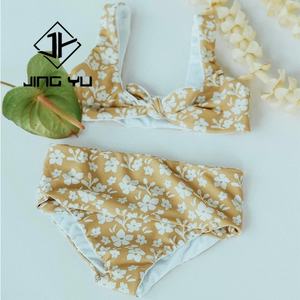 Traje de Baño Infantil Personalizado con Estampado Hawaiano, Bikini de Dos Piezas, Fabricante de Bikinis de Nailon Sostenible para Niñas - Product Image 2