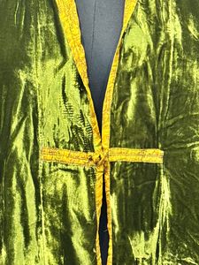 Kimono en velours de soie réversible brodé, style bohème, fait main, motif botanique, col en V, décontracté, toutes saisons - Product Image 3