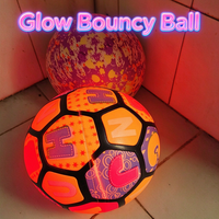 Bola Sepak Bola Inflatable Lampu Flash Ukuran Besar Terlaris untuk Anak-anak, Permainan Kebugaran, Pesta Malam