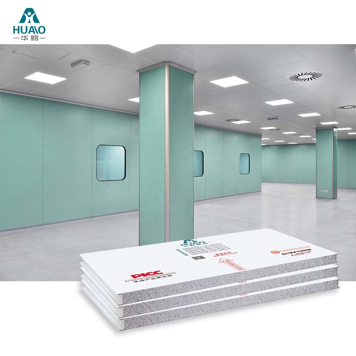 Fireproof EPS Calcium Silicate Modular Clean Room Sandwich Panel Metal Material for Hospital Building Steel Construction