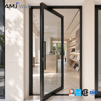 Sistema de Puertas Pivotantes de Aluminio Arquitectónico con Puertas de Entrada de Vidrio Transparente de Alta Calidad para Proyectos Comerciales de Oficinas y Hoteles