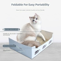Bac à litière pour chat pliable, recyclable, étanche, à usage unique, pour voyages en voiture, taille moyenne