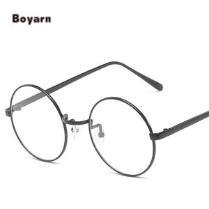 نظارة معدنية صفر ديوبتر من المصمم العتيق من Boyarn ، نظارات بمرآة بإطار بصري عادي وإطار قصر النظر - Product Image 6