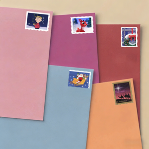 2012 Timbres-<span class=keywords><strong>poste</strong></span> vintage 'Santa and Sleigh Us Forever' en vrac, stock local, pour l'envoi postal de festival aux États-Unis, autocollants en feuille - Product Image 1