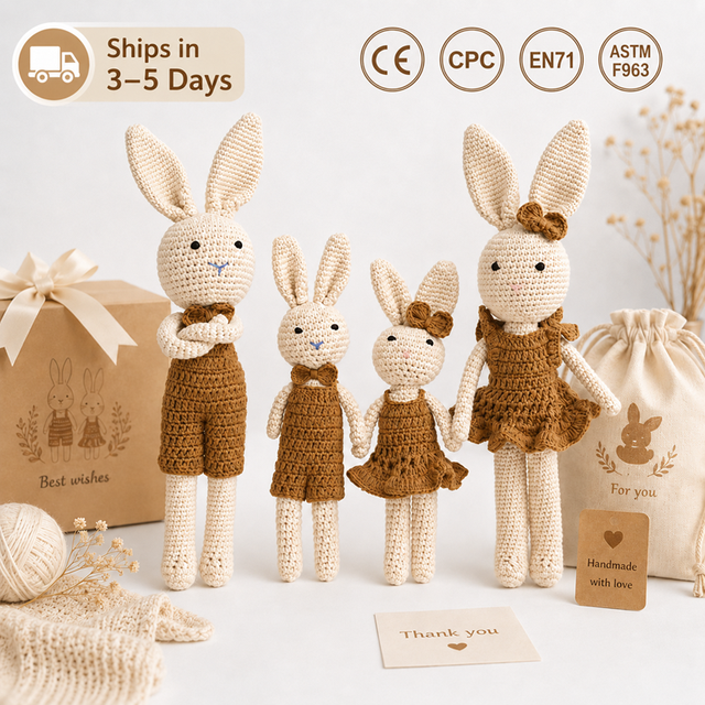Start Order Handmade Soft Baby Crochet Stuffed Animal Cotton Plush Dolls Toy Doll Amigurumi Animals Knit Bunny Crochet Toys