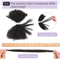 Originea Cheveux Humains Brésiliens Vierges Afro Crépus Bouclés 14 Pouces en Vrac pour Micro Locs/Twists/Tresses/Réparation de Locs 50g