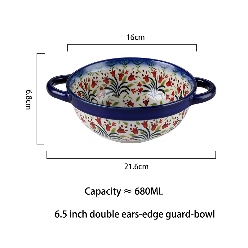 Piatto da forno binaurale blu da 6,5 ​​pollici