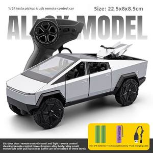 1:24 Tesla Cyber Pickup aleación Control remoto modelo de coche oro Metal sonido efectos de luz tallado exhibición de juguete para niños al por mayor - Product Image 6