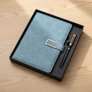 Carnet de notes professionnel A5 personnalisé 2026, nouveau design de luxe, couverture rigide en cuir PU, à feuilles mobiles avec boucle - Product Image 3