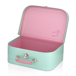 Factory Price Packaging Gift Little Suitcases Cardboard Storage Trunks Paper-Suitcase Handle Mache Mini Paper Suitcase Box