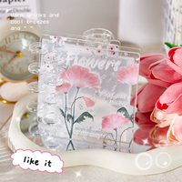 Album photo miniature à anneaux en acrylique transparent de 3 pouces avec bouton champignon, 3 trous, pour petites cartes – Vente chaude
