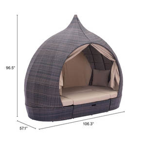 فاخر منتجع شاطئ صالة الفناء في الهواء الطلق مظلة الأثاث بركة PE الروطان الترفيه سرير الفندق الحديث للماء نهاري - Product Image 6