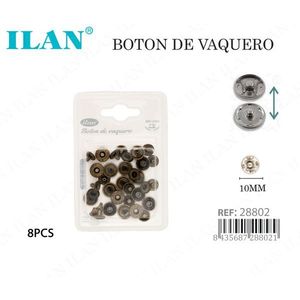 กระดุมแป๊กแบบคาวบอย Ilan ขนาด 10 มม. 8 ชิ้น สำหรับเสื้อผ้า - Product Image 3